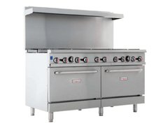 60 Inch Double Base Gas Range with 2 Ovens 362000 BTU