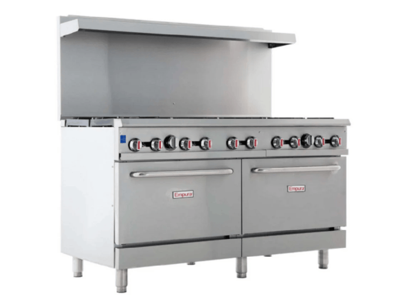 60 Inch Double Base Gas Range with 2 Ovens 362000 BTU