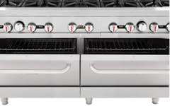 60 Inch Double Base Gas Range with 2 Ovens 362000 BTU