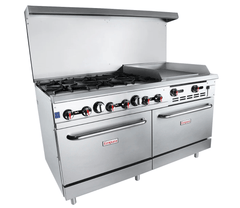 60 Inch Gas Range with 2 Standard Ovens and 24 Inch Right Griddle
