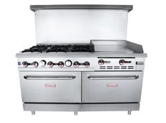 60 Inch Gas Range with 2 Standard Ovens and 24 Inch Right Griddle