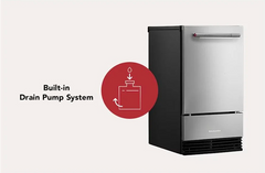 18 Inch Wide 35 Lbs. Capacity Undercounter Ice Maker with Self Cleaning Cycle and Built-In Drain Pump