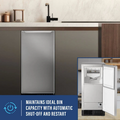 Legacy 15 Inch Wide 26 Lbs. Capacity Undercounter Ice Maker with 30 Lbs. Daily Ice Production and Pump Drain