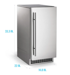 Residential Brilliance 15 Inch Wide 26 Lbs. Capacity Panel Ready Undercounter Ice Maker with 110 Lbs. Daily Ice Production and Gravity Drain