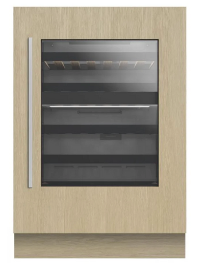 24 Inch Wide 35 Bottle Capacity Panel Ready Free Standing Wine Cooler with Glass Door