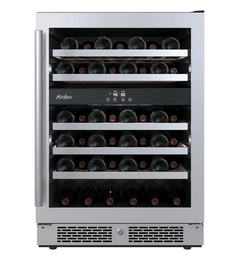 24 Inch Wide 45 Bottle Capacity Dual Zone Wine Cooler with Right Swing Door