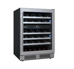 24 Inch Wide 45 Bottle Capacity Dual Zone Wine Cooler with Right Swing Door