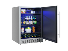 24 Inch Wide 142 Can Built-In Outdoor Beverage Cooler with Optional Casters