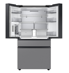 Bespoke 36 Inch Wide 28.9 Cu. Ft. Energy Star Certified Panel Ready French Door Refrigerator with Beverage Center and FlexZone Drawer