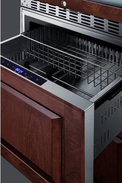 24 Inch Wide 46 Bottle Capacity Free Standing Wine Cooler with Right Handed Door and Refrigerator / Freezer Drawers