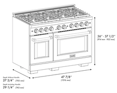 48 Inch Wide 6.7 Cu. Ft. Free Standing Gas Range with Italian-Made Sealed Burners and StayPut Doors