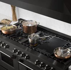 Legacy 60 Inch Wide 7.4 Cu. Ft. Free Standing Dual Fuel Range with Brass Burners, Griddle, and StayPut Doors