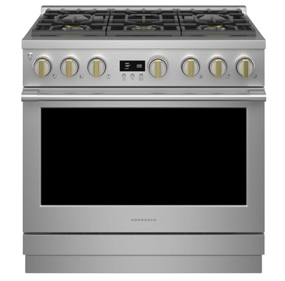 36 Inch Wide 5.75 Cu. Ft. Dual Fuel Professional Range with 6 Burners and Convection Oven