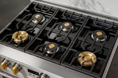36 Inch Wide 5.75 Cu. Ft. Dual Fuel Professional Range with 6 Burners and Convection Oven