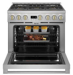 36 Inch Wide 5.75 Cu. Ft. Dual Fuel Professional Range with 6 Burners and Convection Oven