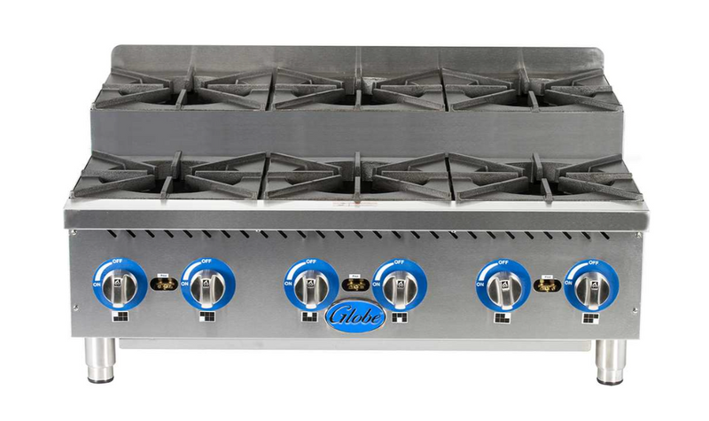36 Inch Gas Hotplate Countertop with 6 Burners 180000 BTU